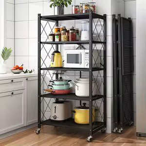 5-Tier Foldable Metal Storage Shelves