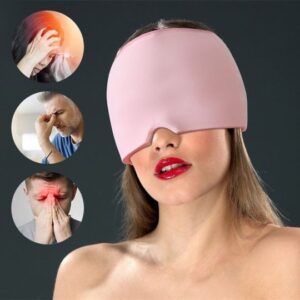 Headaches and Migraine Hat, Comfortable, Stretchy, Reusable Migraine Hat, Cold Therapy, Migraine Gel Ice Cap for Migraine, Headaches, Stress Relief | Blue | Pink | Black