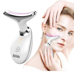 Micro-Glow Portable Handset,Neck Face Firming Wrinkle Removal Tool,Double Chin Reducer Vibration Massager with 3 Color Modes Lifts and Tightens Sagging Skin for a Radiant Appearance