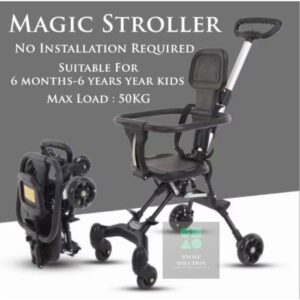 Lightweight Baby Stroller, Compact Stroller with One-Hand Fold, Travel Stroller for Airplane with Cup Holder, 5-Point Harness, Foot Cover, Canopy, Infant Stroller