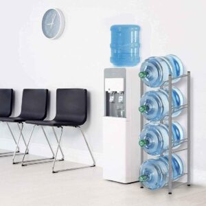 Water Bottle Storage Stand- 4 Tier Water Bottle Holder 5 Gallons Heavy Duty Water Jug Rack for Kitchen Home and Office Easy To Assemble