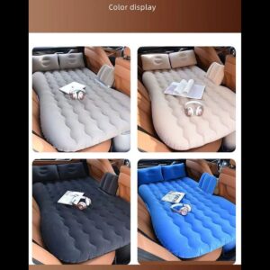 Car Air Bed, Travel Inflatable Car Inflatable Bed Car Back Seat Cushion Inflatable Air Cushion Bed with Pillows Electric Air Pump Repairing Set Storage Bag
