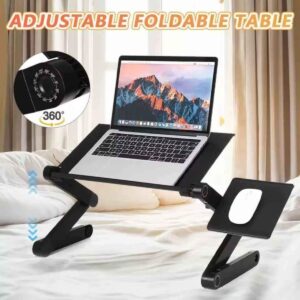 Desk York Portable Laptop Table for Couch, Computer Lap Desk, Laptop Holder for Bed and Sofa, Adjustable Laptop Desk w/Cooling Fan, Gift for Wife, Husband, College Students