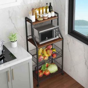 Kitchen Shelves microwave oven rack Creative Multifunctional Storage Rack Floor stand 4 Tiers Kitchen cabinets and cutlery cabinets