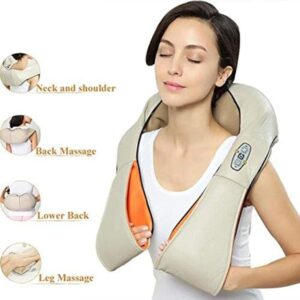 Shiatsu Neck and Shoulder Massager with 4D Rotation and Heat Function for Relaxing Fatigue at Home, Office or Car