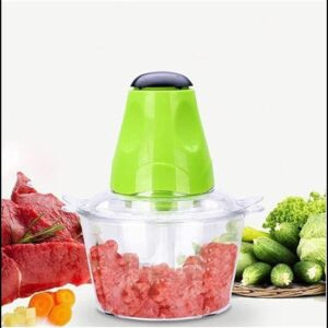 Food Chopper Electric Meat Grinder Machine Kitchen Aid Mini Food Processor 2L BPA-Free Glass Bowl Grinder for Meat Vegetables Fruits and Nuts Chopper
