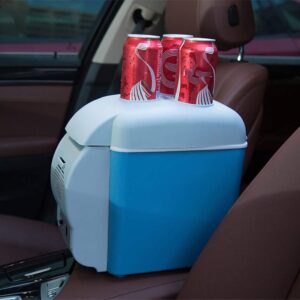 Camping Fridge Portable Mini Car Fridge Hot and Cold 7.5 L with Adjustable Shoulder Strap Electric Cool Box Run Quietly for Camping, Road Trip