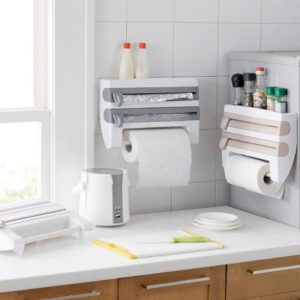Portable Triple Paper Dispenser for Cling Film Wrap Aluminium Foil