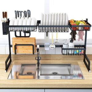 Modern Dish Rack Over Sink Drainer Shelf Kitchen Organizer