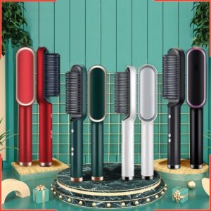 Hair Straightener - Comb for Women & Men, Hair Styler, Straightener machine Brush/PTC Heating Electric Straightener with 5 Temperature Control Hair Straightener