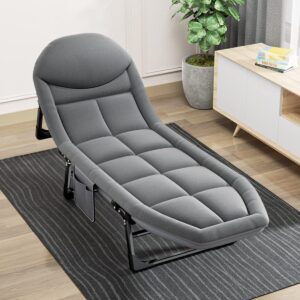 Premium Camping Folding Bed - 160 KG Capacity, 8 Legs, Luxury Recliner Lounge Chair for Adults, Outdoor Beach, Office, Indoor Outdoor Foldable Lounger
