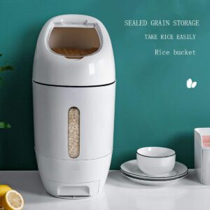 Rice Dispenser Container Cereal Bean Thicken Storage Bin Kitchen Organizer Flour Storage Sealed Box Whole Grains,Clamshell Rice Storage Bucket