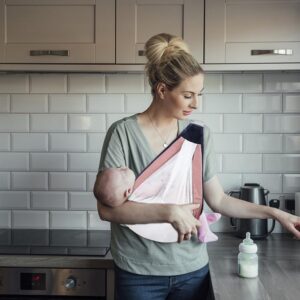 Ergonomic Baby Sling Carrier - Comfortable and Supportive Ring Sling for Newborn to Toddler (Up to 45lbs) - Breathable Mesh Fabric, Easy to Use, and Hands-Free Carrying