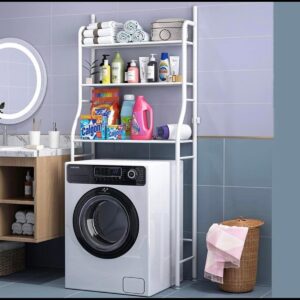 Over-The-Toilet Storage Shelf 3-Tier Bathroom Space Saver No Drilling Corner Stand Organizer for Small Room Stable Freestanding Rack Adjustable Towel Toilet Paper Metal Holder