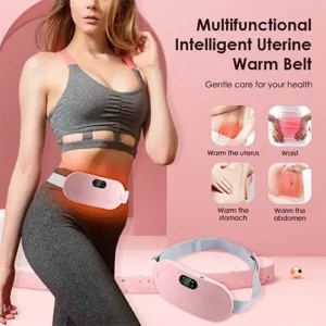 Portable Cordless Heating Pad, Lower Back Pain Relief Fast Heating Pad, 3-Speed Temperature Adjustment, and 4-Speed Massage Modes, Menstrual Heating Pad Pink