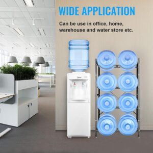 8 Bottles of 5 Gallon Water Organizer Space Saver, Sturdy and Durable Storage Stand for Office, Home and Gym