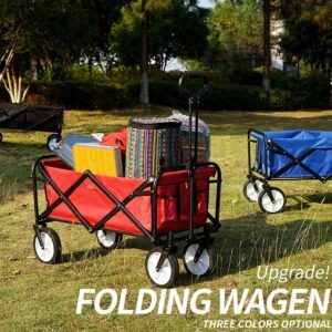 Portable Folding Trolley Wheel Type Utility Cart Shopping Cart Picnic Garden Trolley Four Wheel Tool Cart