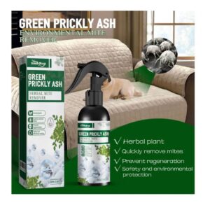 Green Prickly Ash Environmental Mite Remover Useful Mite Killer Spray Harmless Long-lasting Eco-friendly Green Prickly Ash Removing Mite Spray Dust Mite Killer Anti-leaking Mite Removal Spray Nozzle Design Safe Convenient Herbal Plant Mite