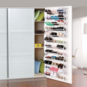 36 Pairs Over the Door Hanging Shoe Rack Adjustable Shelf Over the Door Organiser 12 Tiers Holder Space Saving Shoe Organize Shoe Shelf