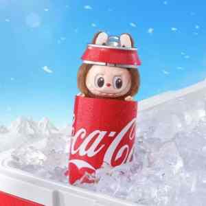 Doll Coke Series White Labubu Stand Models Series Sit Sit Party Stand Up Model Tide Play Vinyl Face Plush Blind Box Coke Labubu Plush Toys Doll